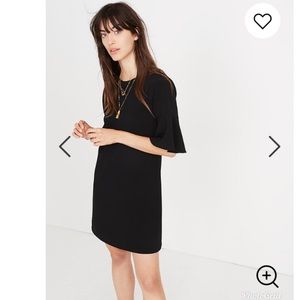 Madewell Flutter Sleeve Shift Dress Black